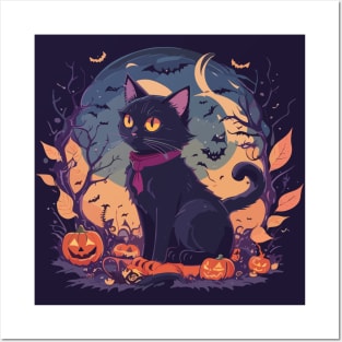 Halloween Cat Posters and Art